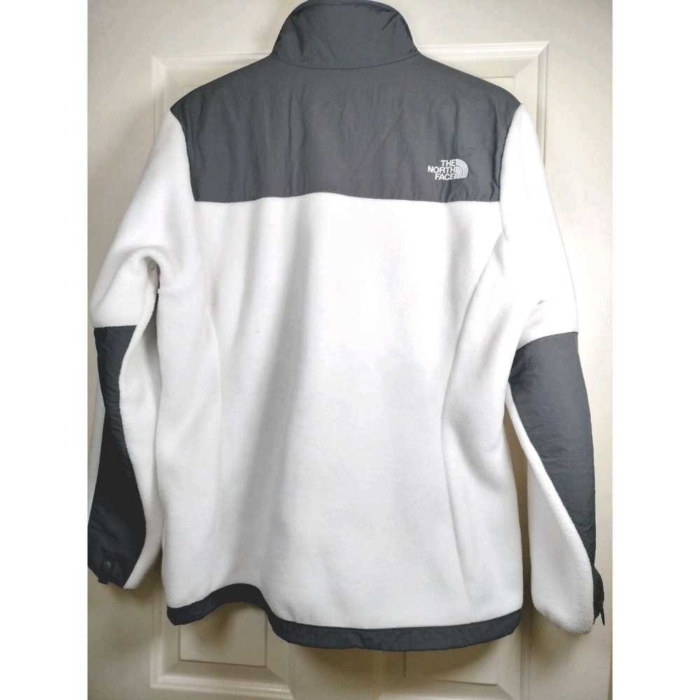 TNF The North Face Denali Fleece Jacket Womens XL White Gray Full Zip Polartec - Picture 2 of 16